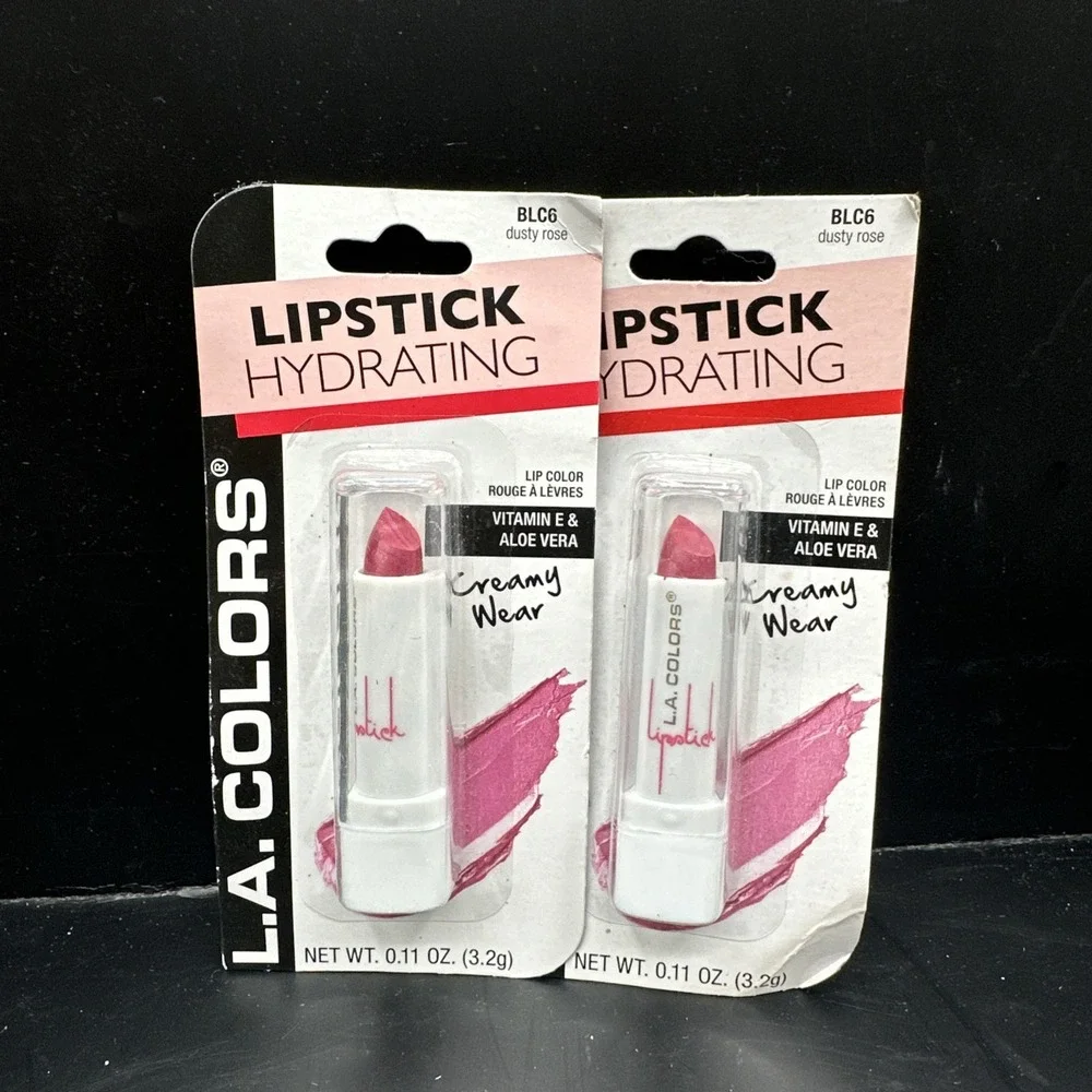 LA‎ COLORS BLC6 Dusty Rose CREAMY WEAR ALOE VERA VITAMIN E LIPSTICK Pack 2