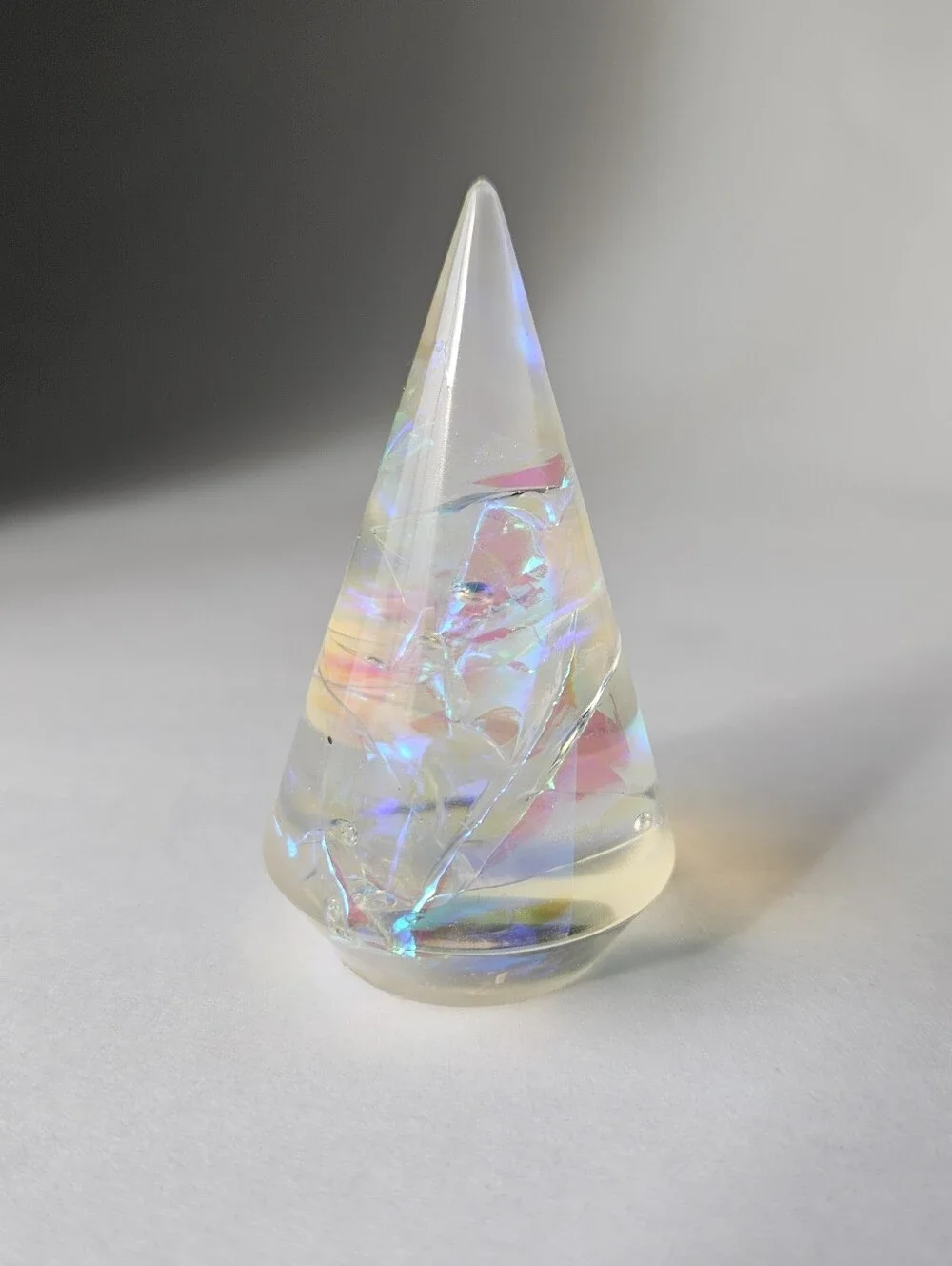 Handmade Iridescent Resin Ring Holder Cone Jewelry Organizer Display Stand