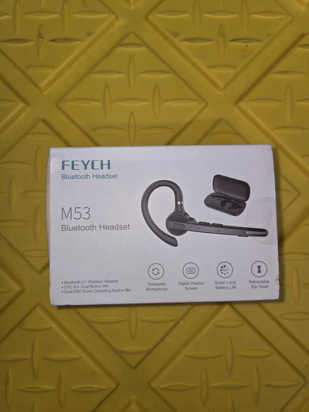 NWT FEYCH Bluetooth Wireless Headset w/ Charging Case | ENC Noise Cancellation
