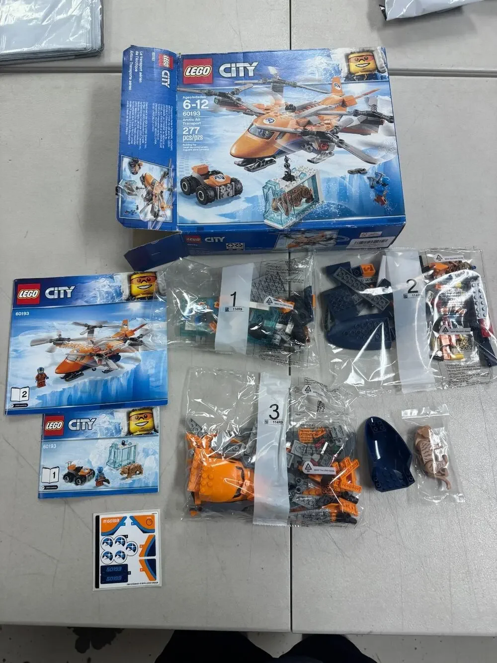 LEGO City Arctic Air Transport 60193 277pcs New Open Box Sealed Bags Complete