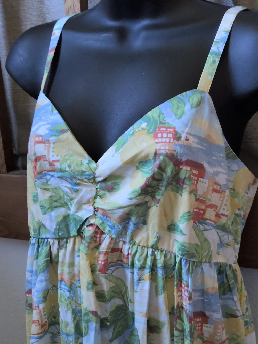 ✨ Nwt Abercrombie And Fitch Sweetheart Babydoll Maxi Dress In Tropical City M