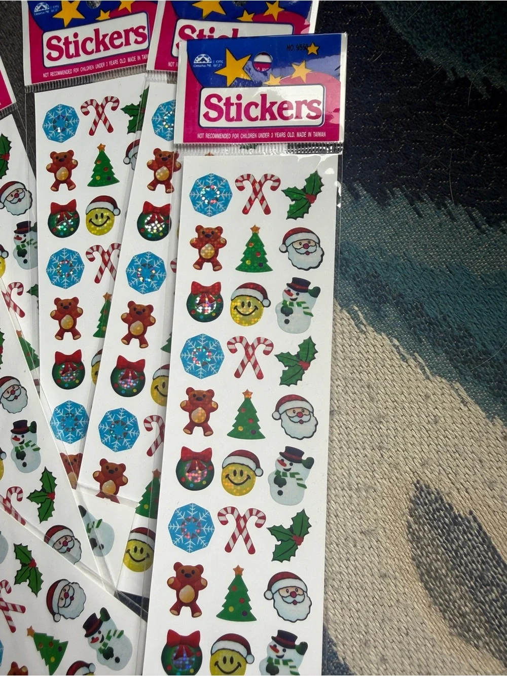 Holiday Sticker Sheets - Blue & Multicolor Christmas