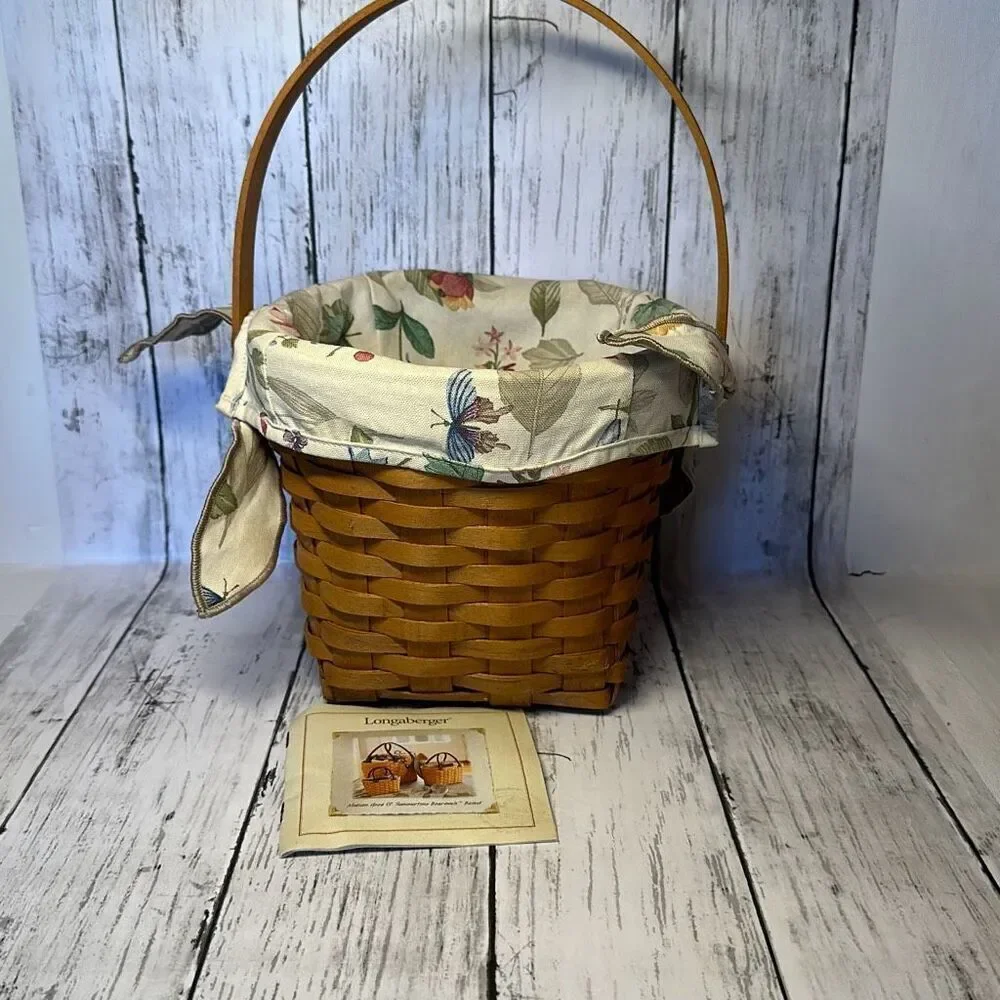 Longaberger 2000 Classic Basket‎ Combo 7” Diameter Swing Handle Liner