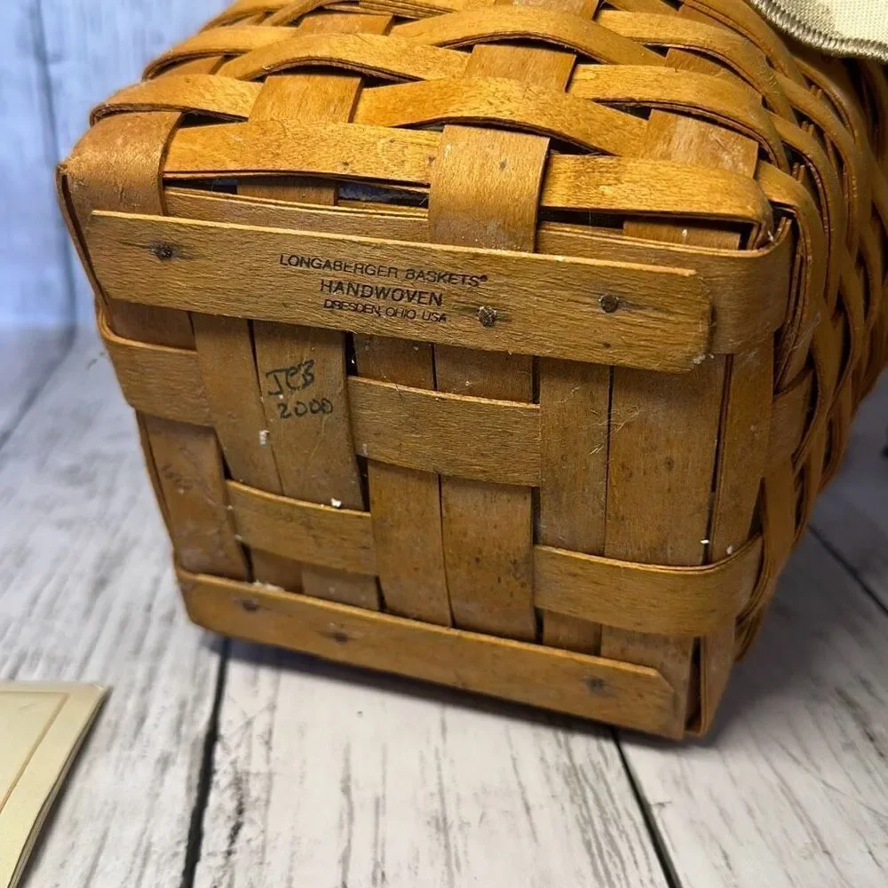 Longaberger 2000 Classic Basket‎ Combo 7” Diameter Swing Handle Liner