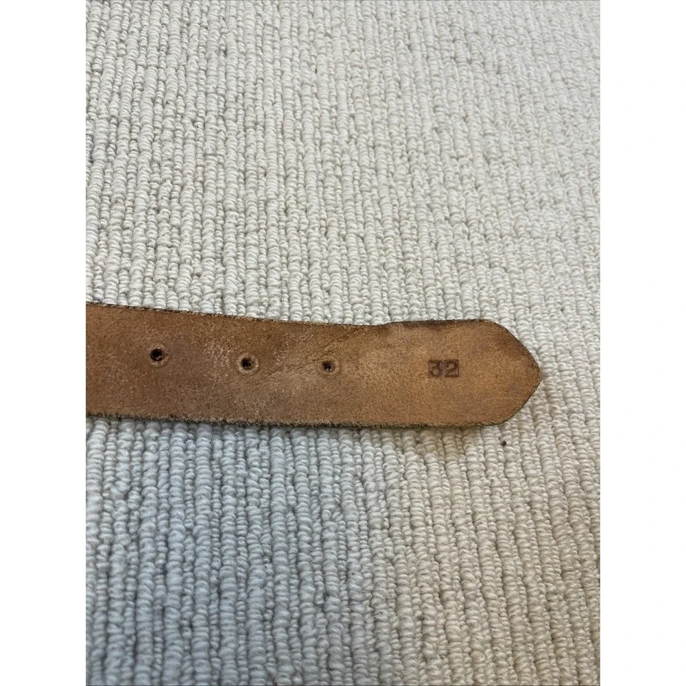 Vintage Kids Medium 32 Hand Tooled Leather Belt Brown Western Cowboy