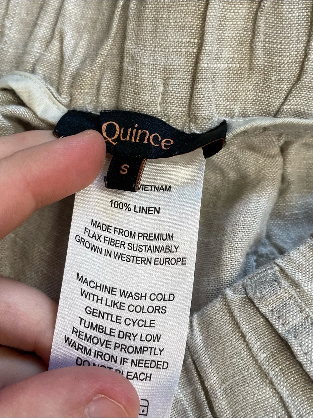 Quince 100% European Linen Pants Small Womens Flax Relaxed Tapered Crop Pull On