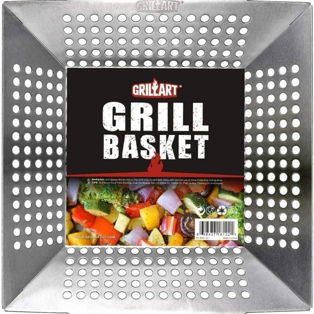 NEW! Grill Basket Heavy Duty Stainless Steel