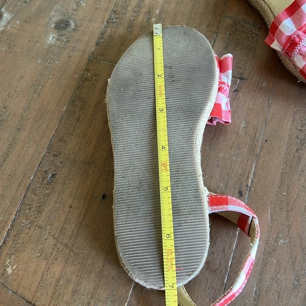 Janie and jack red plaid espadrille sandals