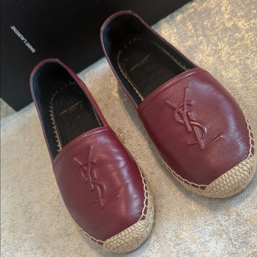 Saint Laurent Burgundy Espadrilles