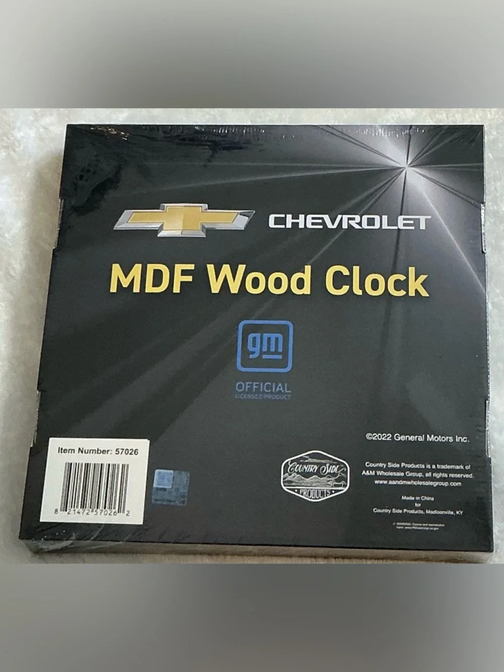 New in box & plastic Camaro 1969 Red Wood Wall Clock