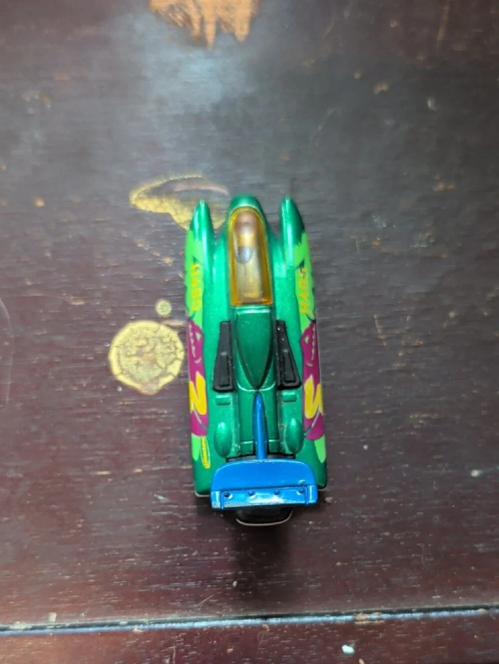 Green Kids Hydroplane Speedboat Toy with Yellow Canopy 1998