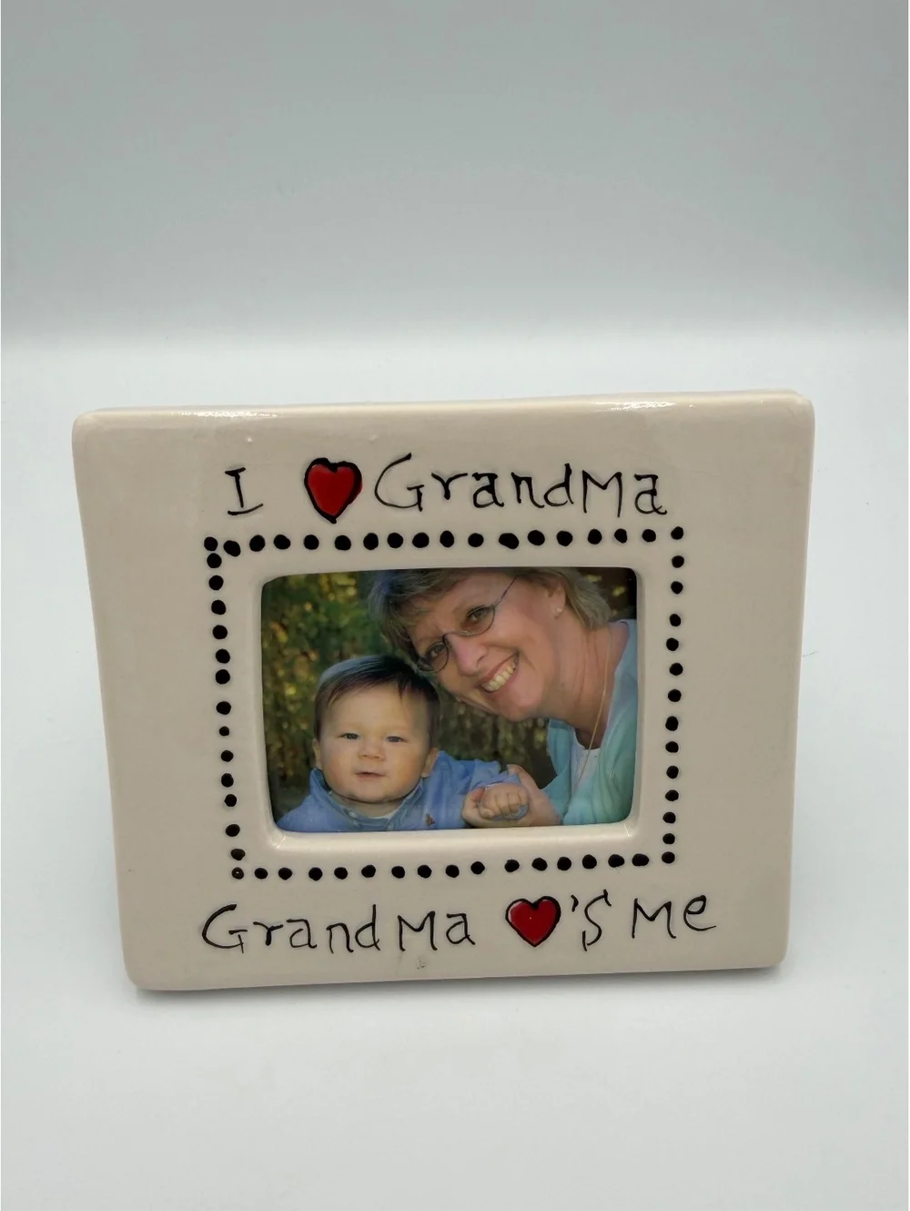 Ceramic I Love Grandma Picture Frame Grandma Loves Me Mini Photo Frame Gift