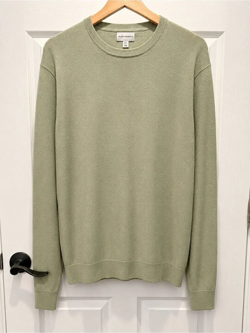 NWT Club Monaco Linen Blend Crewneck Sweater in Light Olive