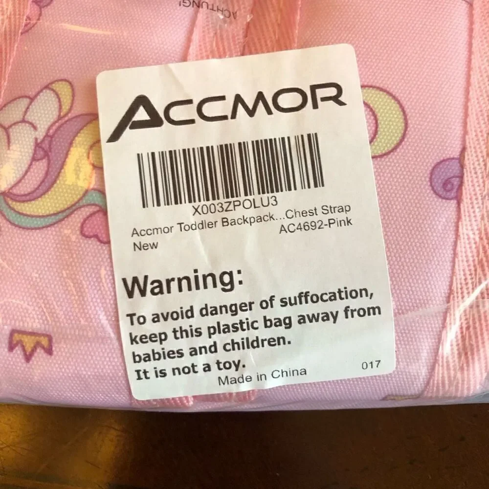 ACCMOR - NWT - Little Girls Canvas Backpack. Rainbows & Unicorns/Pink & Lavender