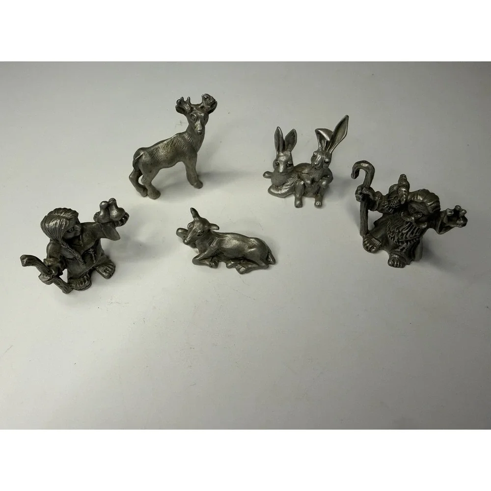 Hudson Pewter Noah's Ark. Includes Ark & ladder,6 pairs Of Hudson pewter pieces
