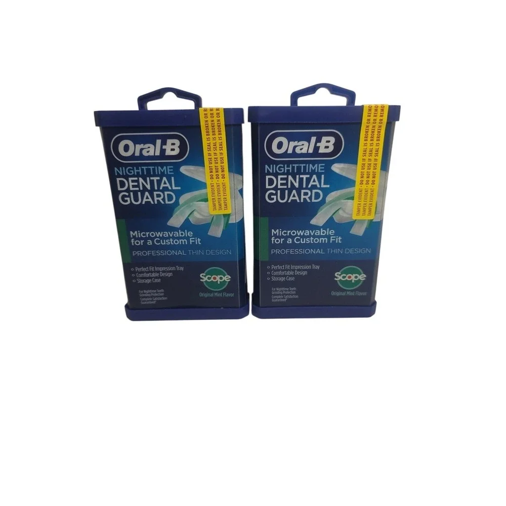 Oral-B‎ Nighttime Dental Guard 2 Pack Microwavable Custom Fit Scope Mint Flavor
