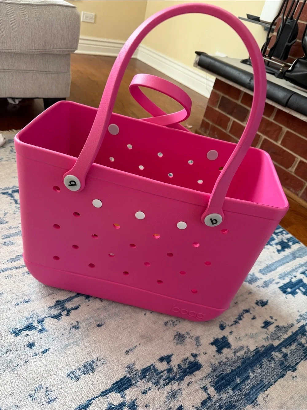 Bogg Hot Pink Perforated Tote with Handles
