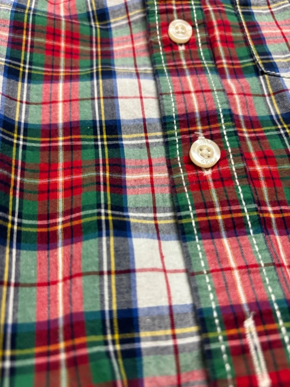 Baby Gap Plaid Button Up Shirt 5T Boys Red Green Long Sleeve