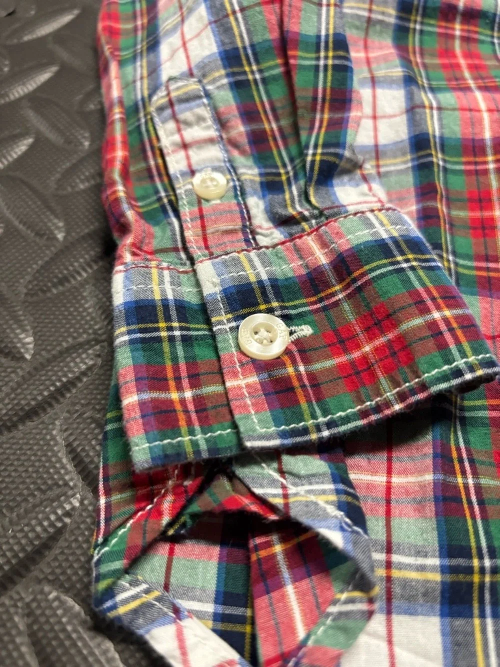 Baby Gap Plaid Button Up Shirt 5T Boys Red Green Long Sleeve