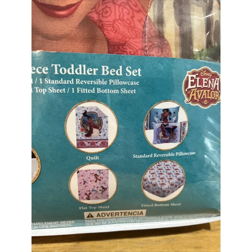 Disney Elena Of Avalor 4-Piece Toddler Bed‎ Bedding Sheets Pillowcase Comforter