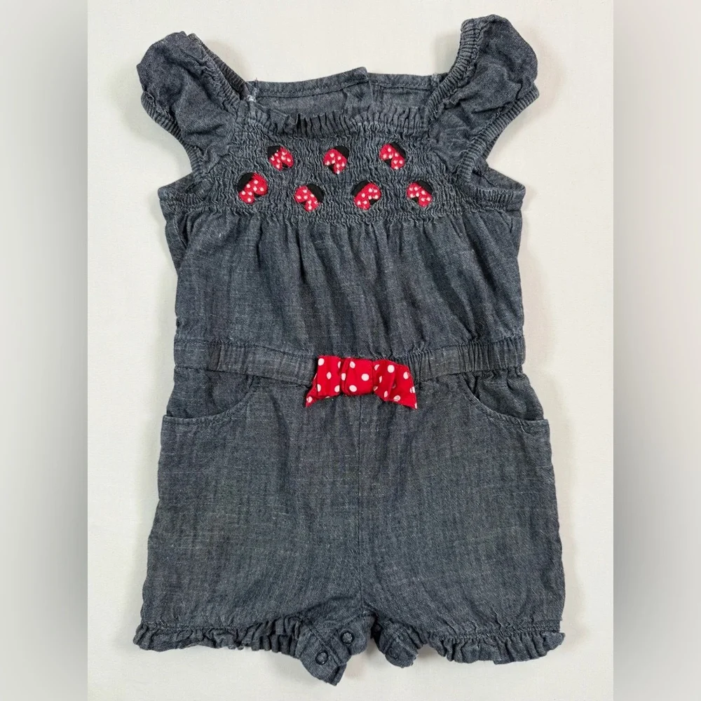 GYMBOREE Baby‎ Girls’ Chambray Smocked Ladybug Polka Dot Romper Preppy 12-18M