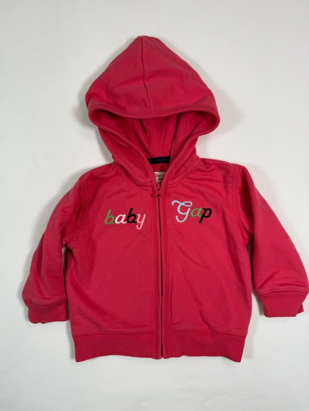 BABY GAP Y2K Zip Up‎ Hoodie Pink Infant 6-12 Months Logo Graphic Cute Cozy