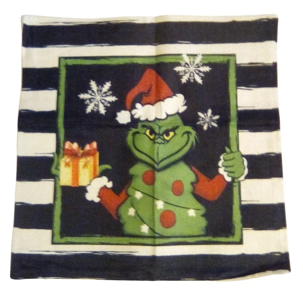 Grinch Christmas Pillow‎ Cover Festive Holiday Decor Throw Pillow Case