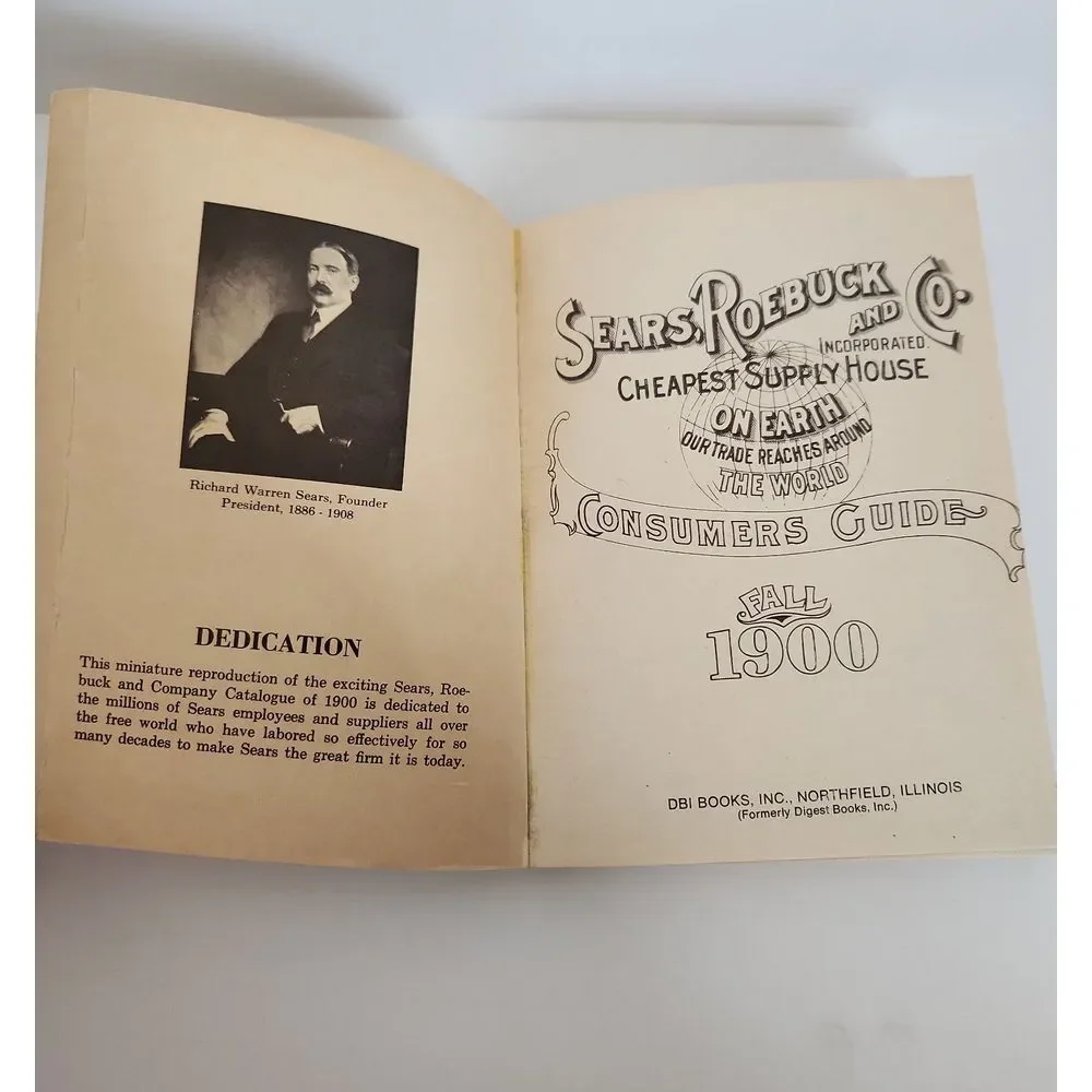 Vintage Fall 1900 Sears Roebuck and Co‎ Consumers Guide Product Book