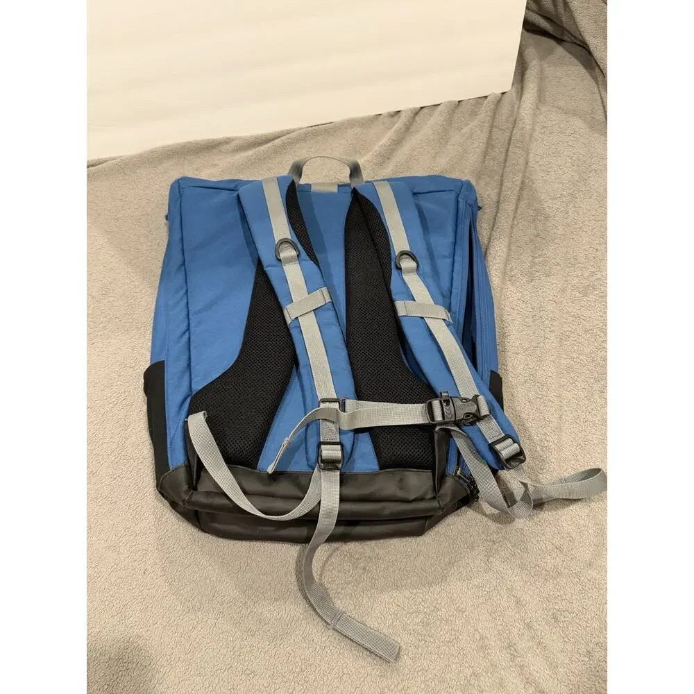Columbia Roll Top Backpack Blue Laptop Hiking Travel Daypack Water Resistant