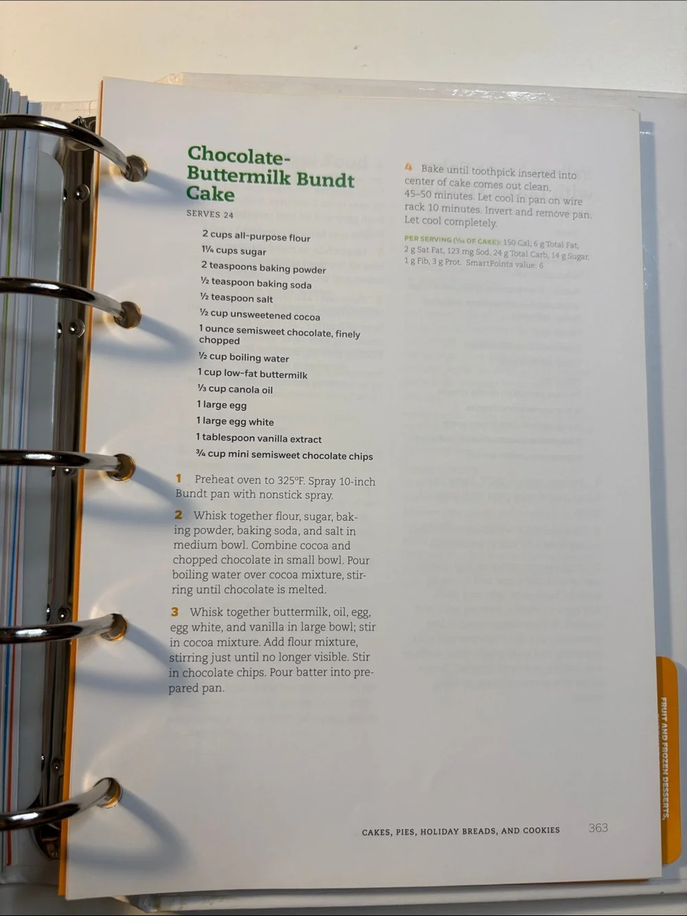Weight Watchers hardcover cookbook