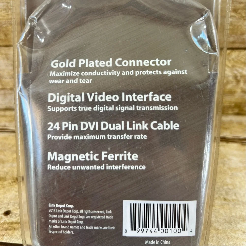Link Depot 6ft DVI-D to‎ DVI-D Premium Cable Gold Plated 24 Pin Dual Link Black
