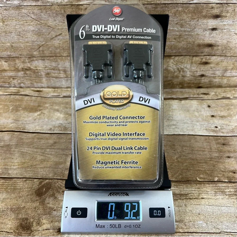 Link Depot 6ft DVI-D to‎ DVI-D Premium Cable Gold Plated 24 Pin Dual Link Black
