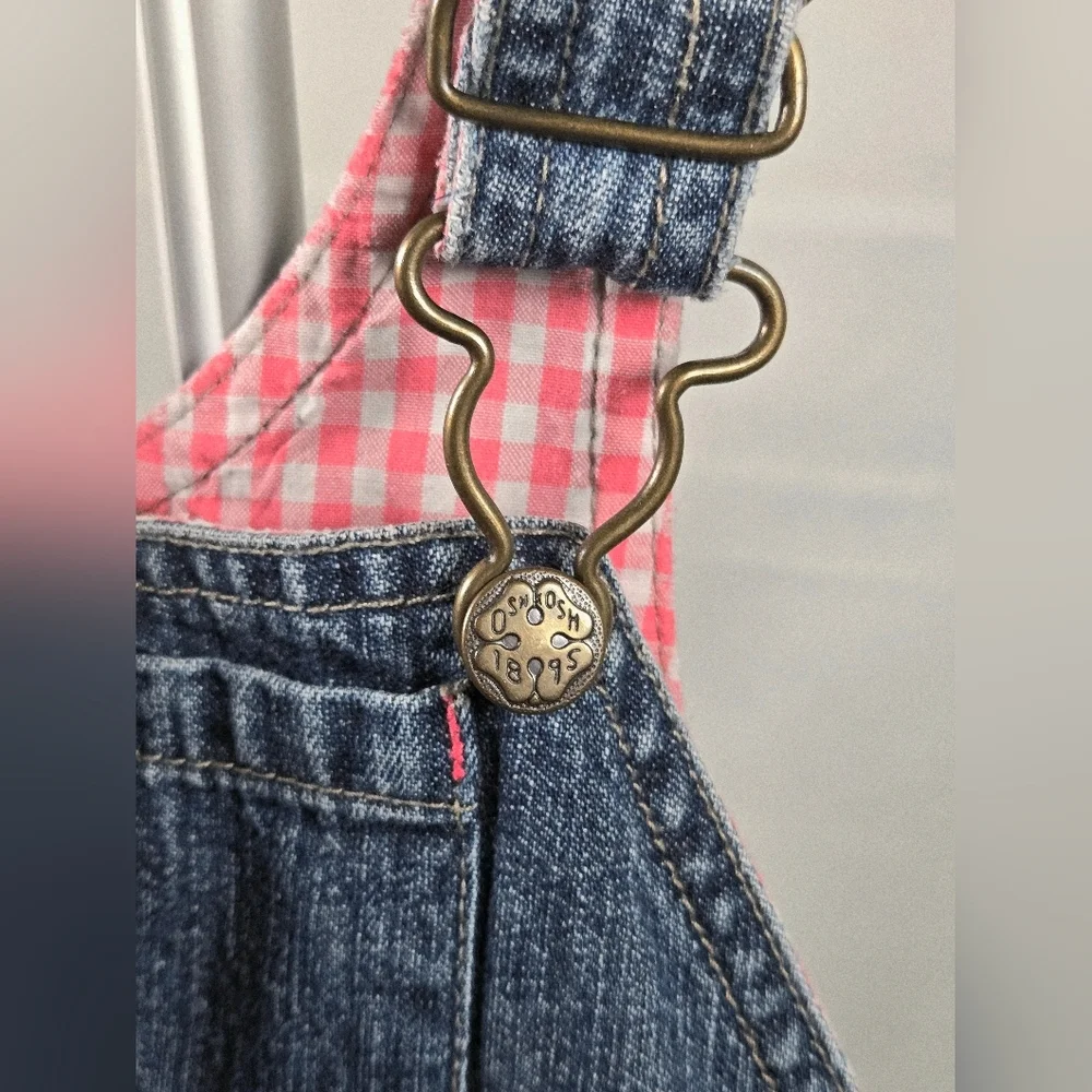Vintage Oshkosh B'Gosh‎ Denim Ruffle Hem Overall Dress, Size 3