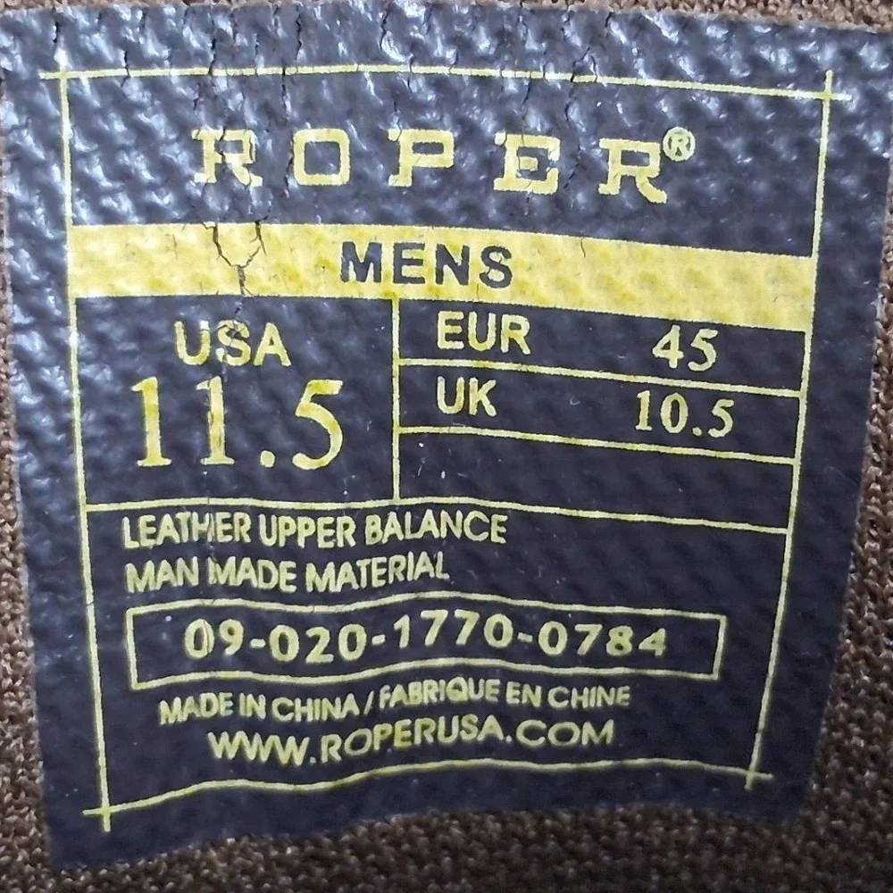 Roper Mens Brown Leather‎ Lace Up Chukka Moccasin Round Toe Chukka Boots 11.5