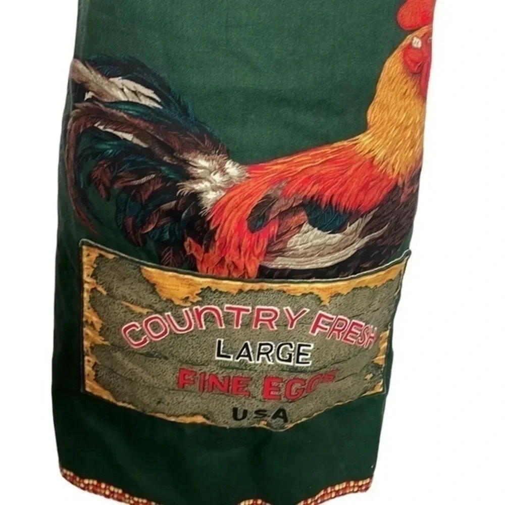 Handmade‎ Rooster with a Large Front Pocket Apron Cooking Homestead Cottage