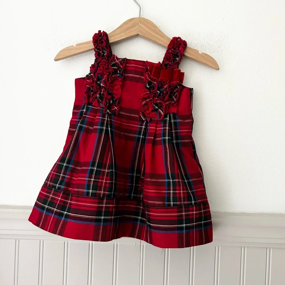 The Children's Place Red Plaid Dress 6-9 Months
