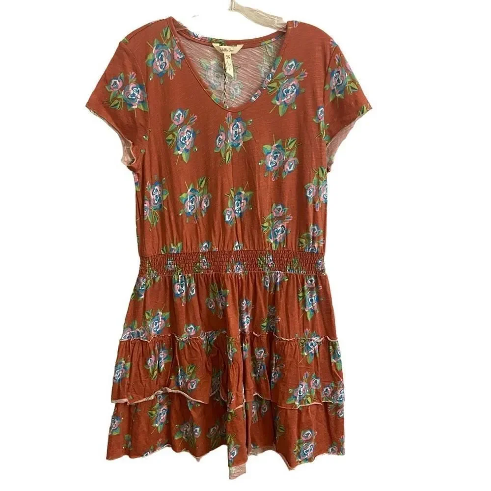 NEW Matilda Jane Looks To Frill Dress Medium Floral Tiered
