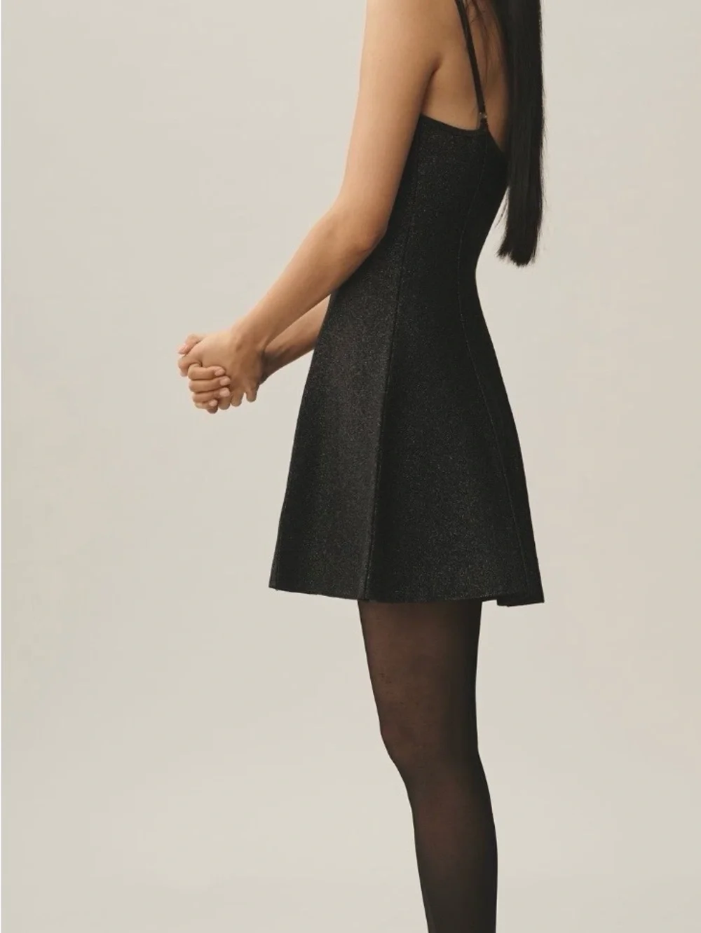 Anthropologie Black Shimmer Fit &Flare Mini Dress NWT SIZE large party cocktail