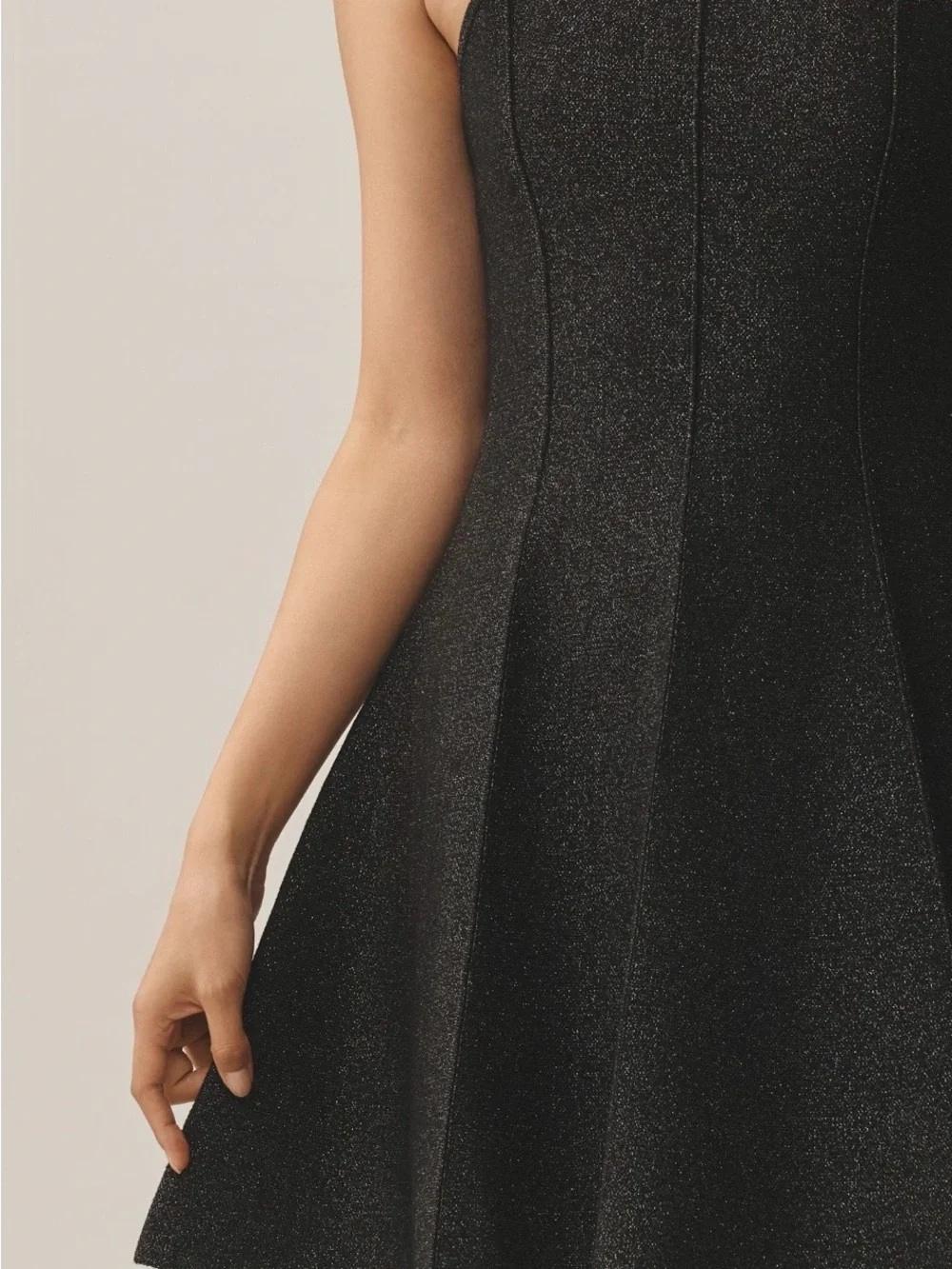 Anthropologie Black Shimmer Fit &Flare Mini Dress NWT SIZE large party cocktail