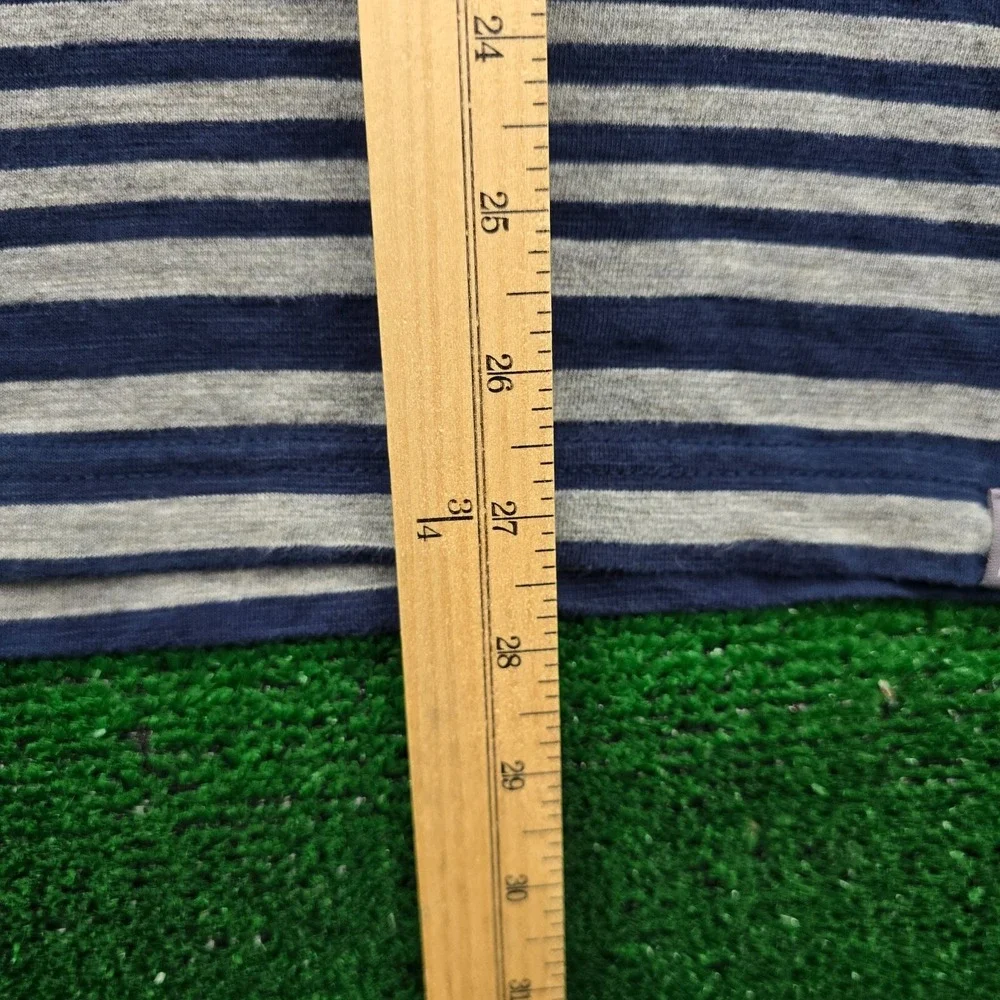 The North Face Polo Shirt Mens‎ Large Navy Blue Grey Striped Pocket Tee Outdoors