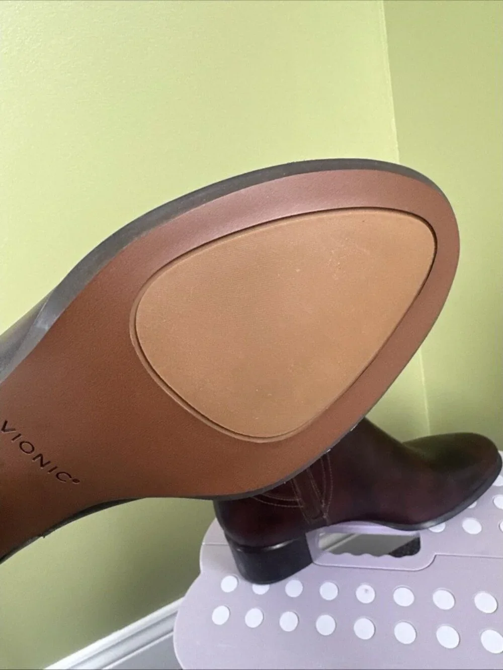 Vionic Kamryn Ankle Boots Brown 7.5 Leather Side Zip