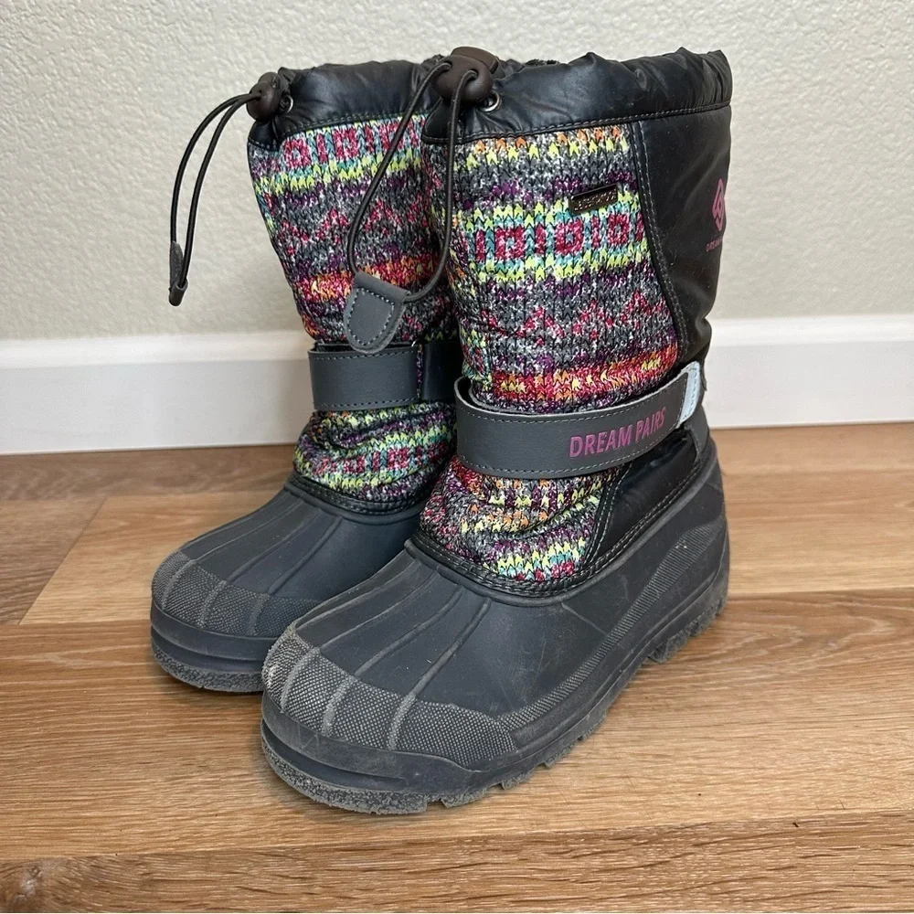 Dream Pairs Kamick Waterproof Mid Calf Girls Snow Boots, Size 4