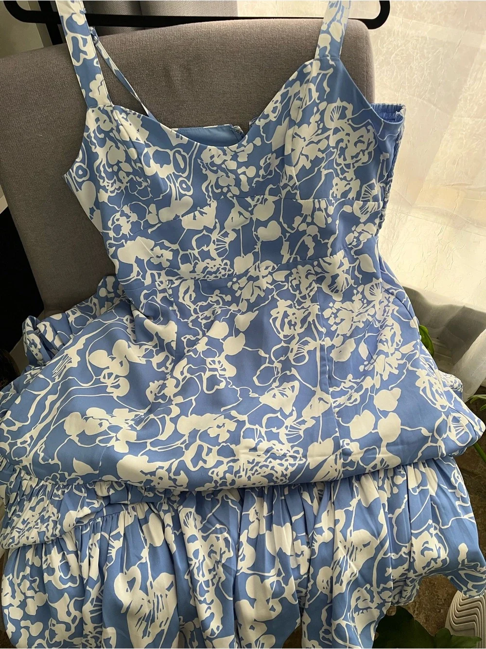 Abercrombie & Fitch Blue and White Floral Maxi Dress
