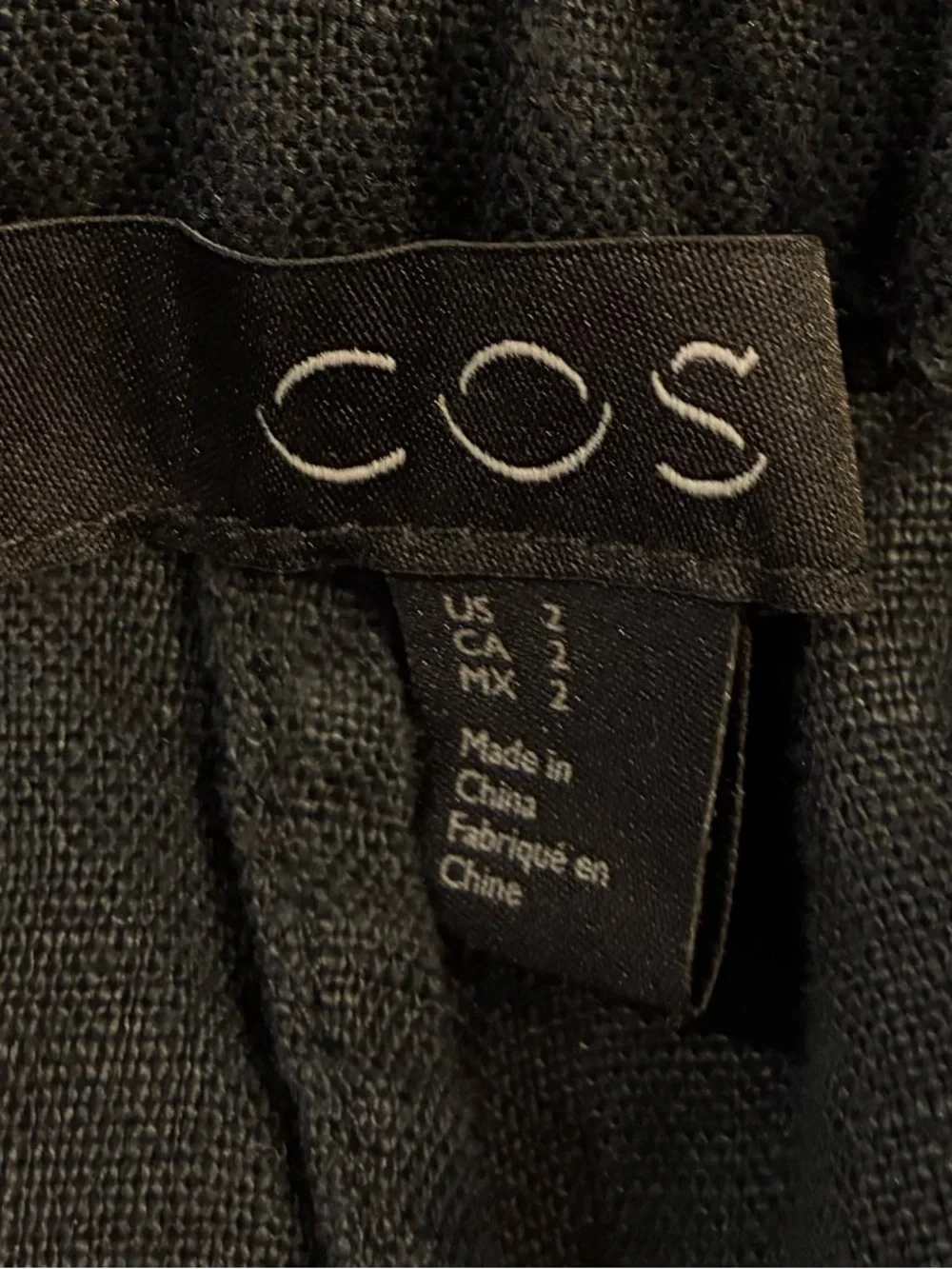 Nwot COS Linen Pants Women Size 2 Black Drawstring