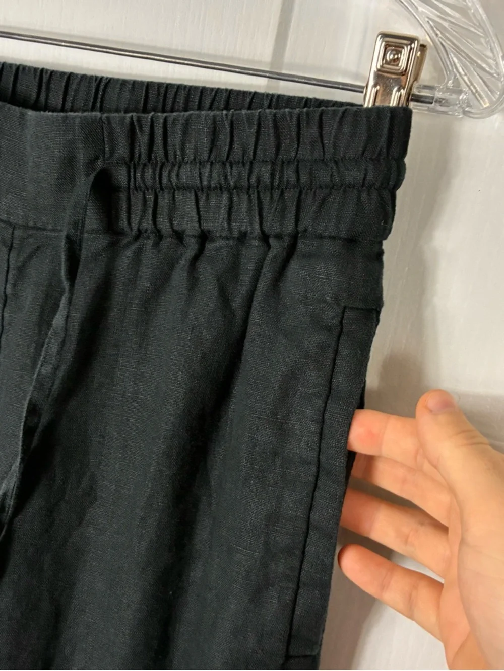 Nwot COS Linen Pants Women Size 2 Black Drawstring
