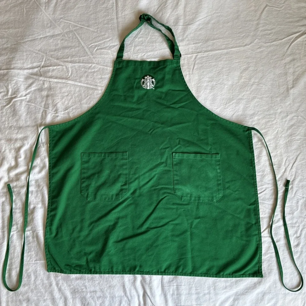 Starbucks Employee Uniform Apron Green Embroidered Coffee Shop Barista