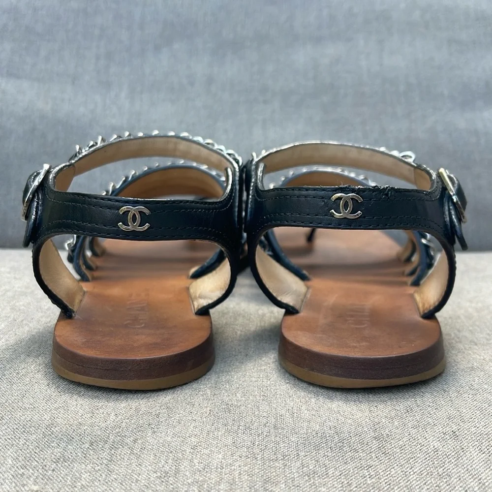 CHANEL flat strappy