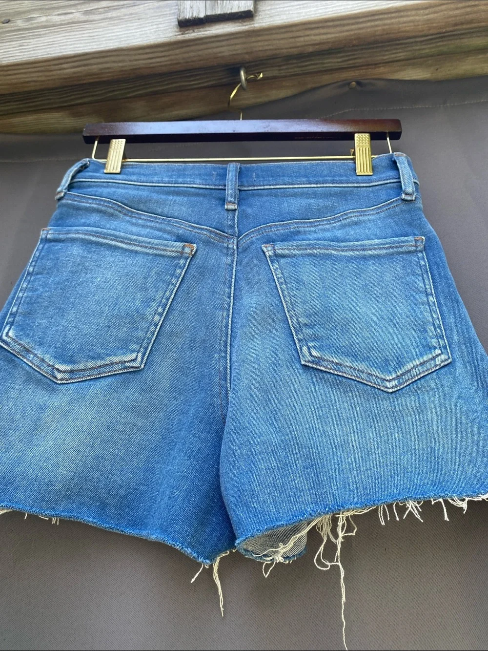 Express Blue Distressed Denim Cutoff Shorts