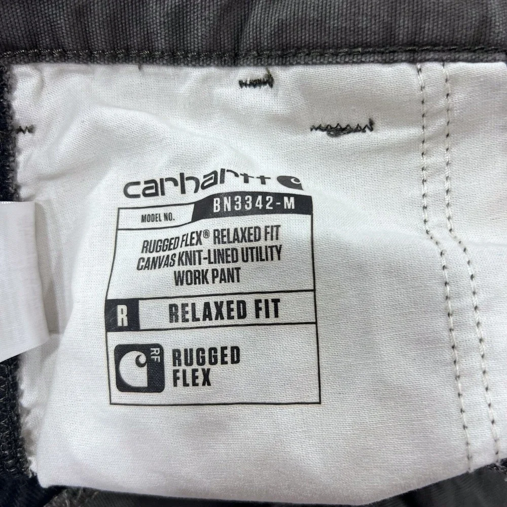 Carhartt Men's‎ 42x30 Relaxed Fit Rugged Flex Knit-Lined Utility Work Pants Grey