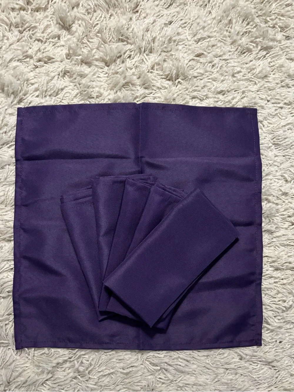 Purple Satin Napkin Set - 6 Pack